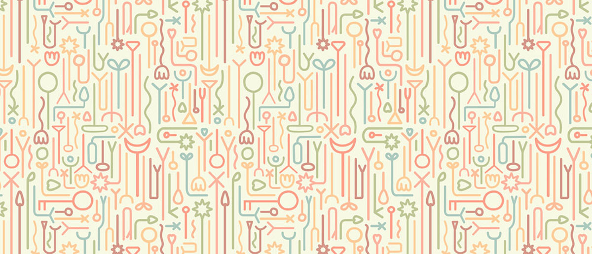 Graphic pattern with graphic linework on white background